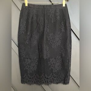 Witchery Black Lace Pencil Skirt in Black, Size 10